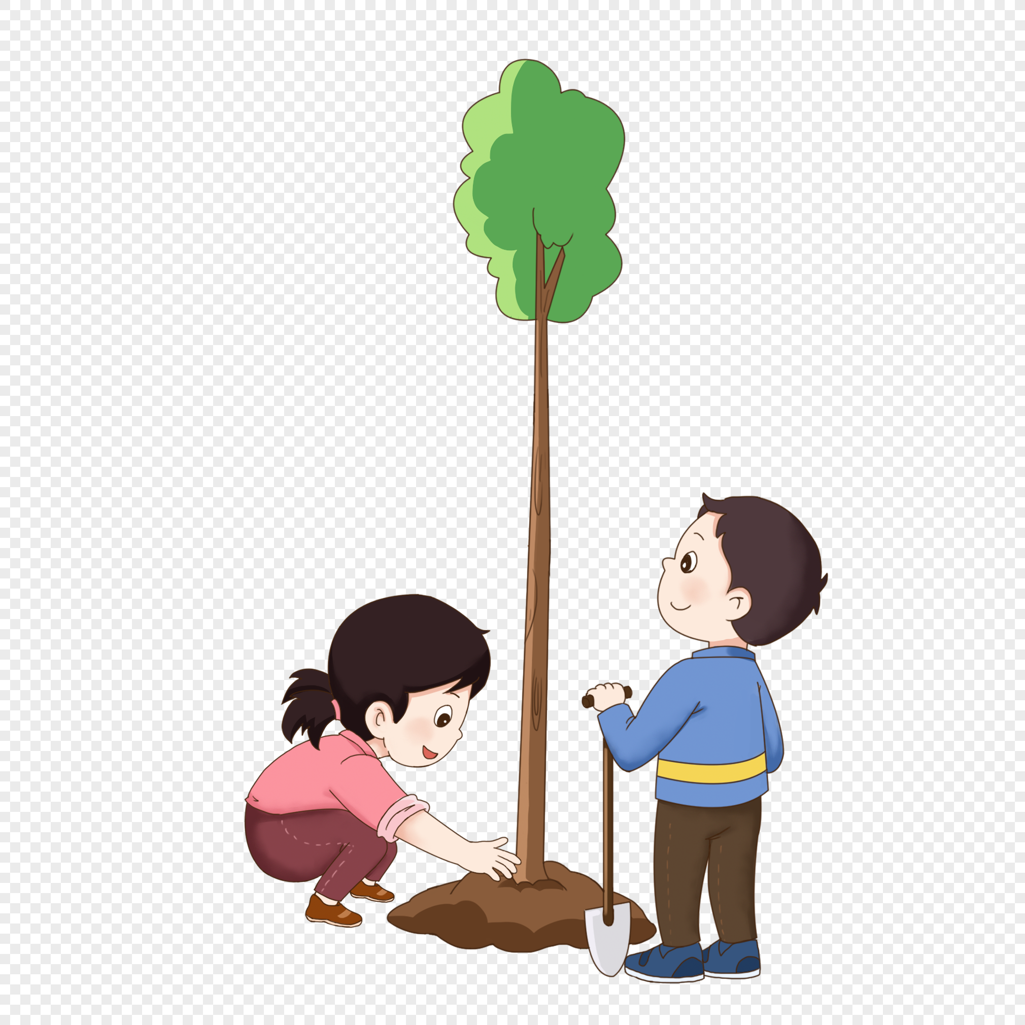 Посади дерево дружбы. Дети сажают деревья. Дети сажают деревья на прозрачном фоне. Высадка деревьев иллюстрация.