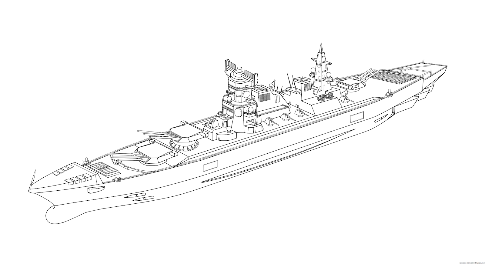 Военный крейсер рисунок