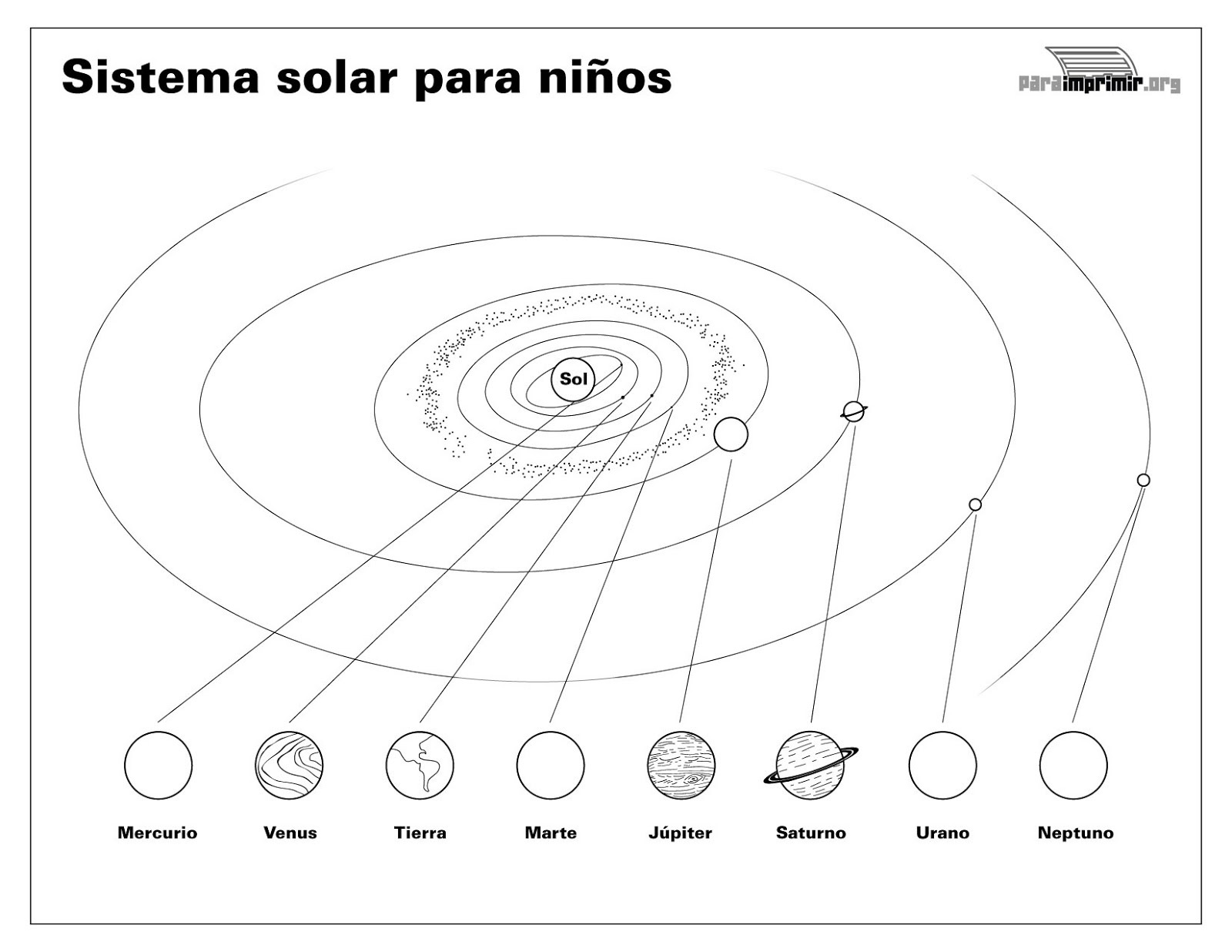 Солнечная система картинка для детей распечатать