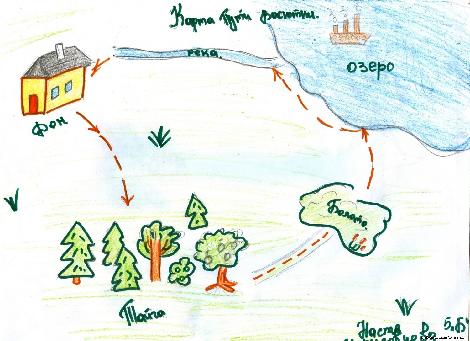 Нарисуйте и объясните. Васюткино озеро путь Васютки. Васюткино озеро маршрут Васютки. Карта пути Васютки из рассказа Васюткино озеро. Ментальная схема кладовая солнца.