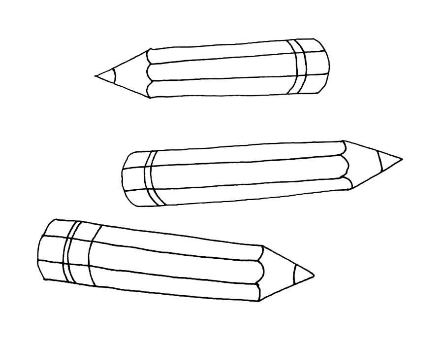 Веселый карандаш картинка раскраска для детей