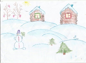 Рисунок на тему первый день зимы
