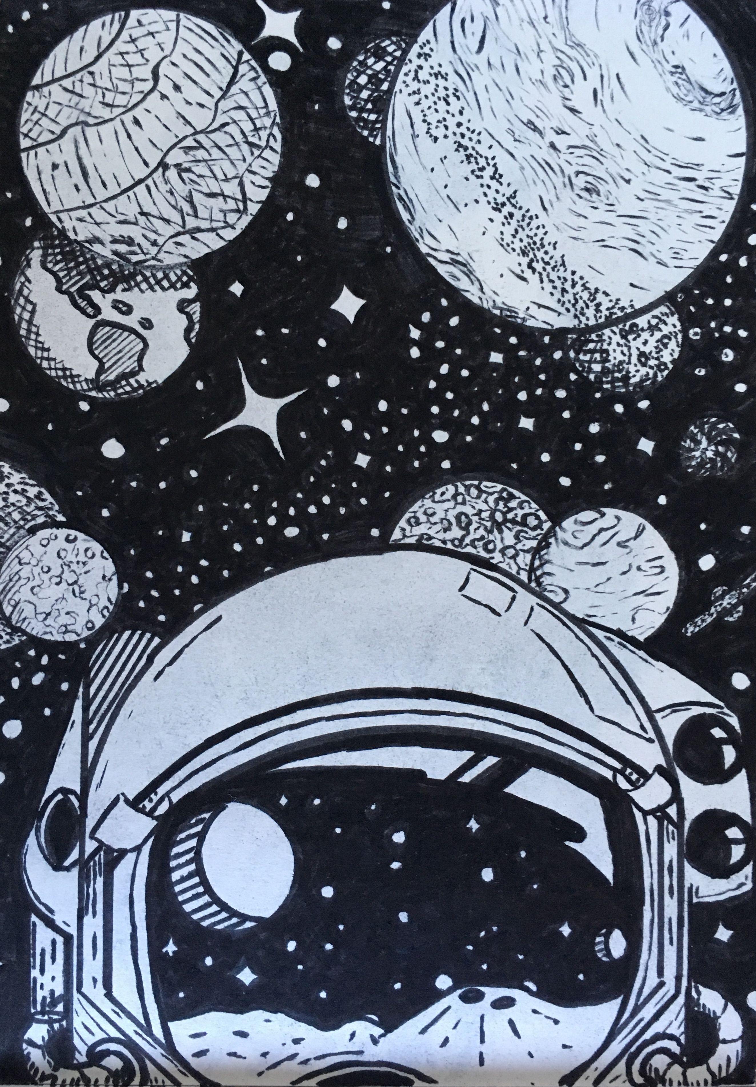 Космос карандашом легкий. Космос рисунок. Рисунок на тему космос. Рисование космос. Космос рисунок карандашом.
