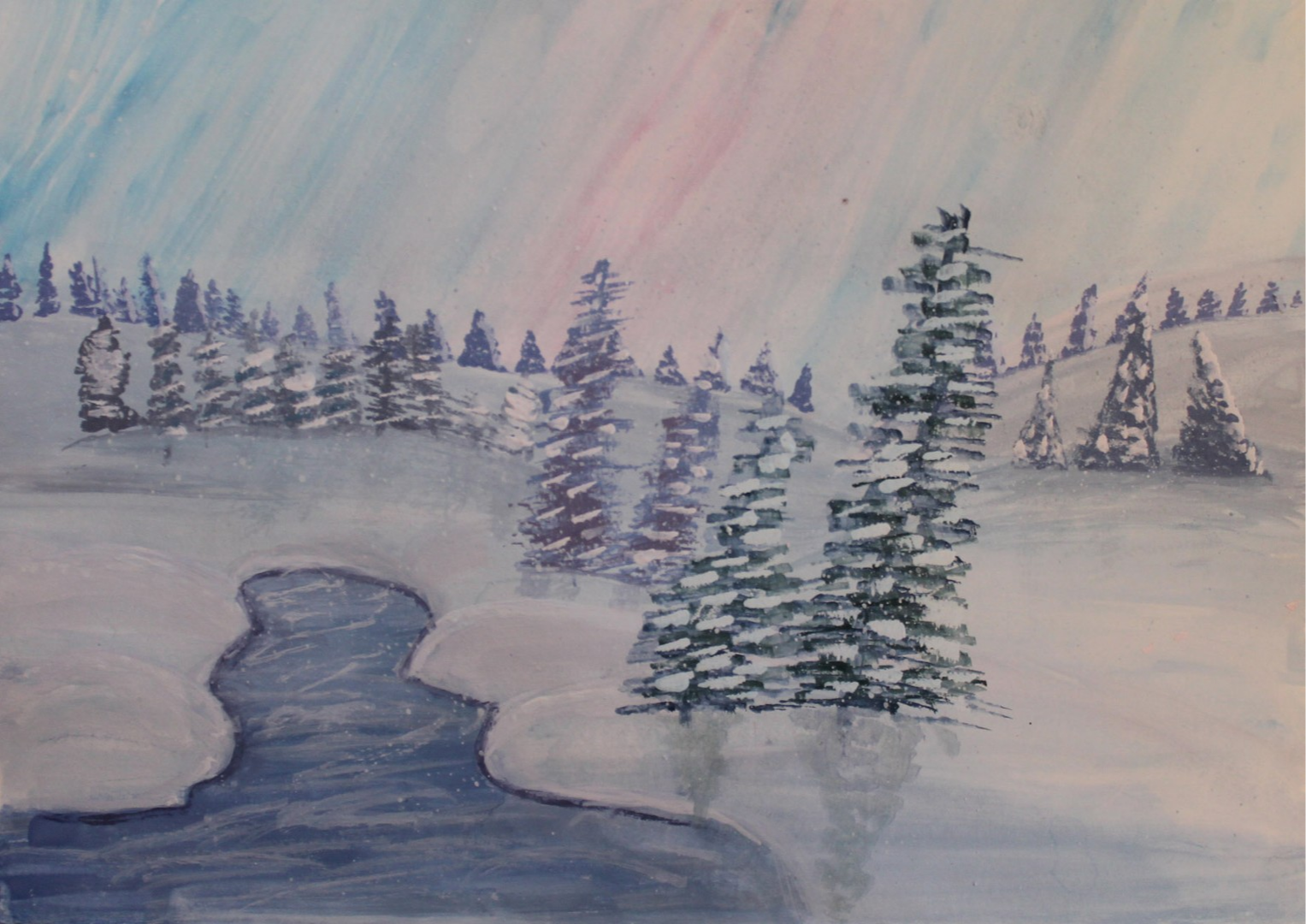 Зимние картинки легко. Рисование зимний пейзаж. Зимний пейзаж карандашом. Зимние картинки для срисовки. Зимний пейзаж гуашью.