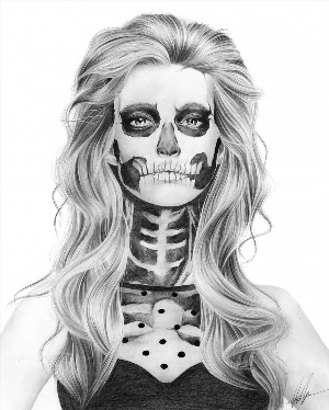 Скелет на хэллоуин рисунок