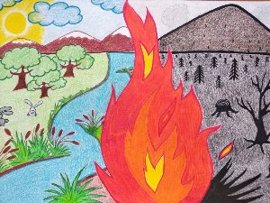 Рисунки на тему огонь глазами детей