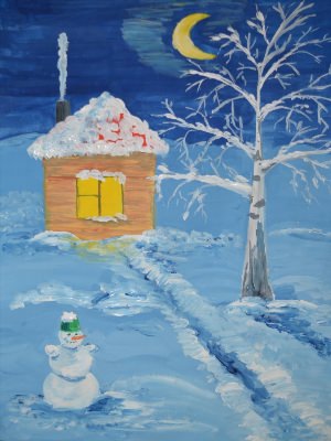 Детские рисунки на тему зима