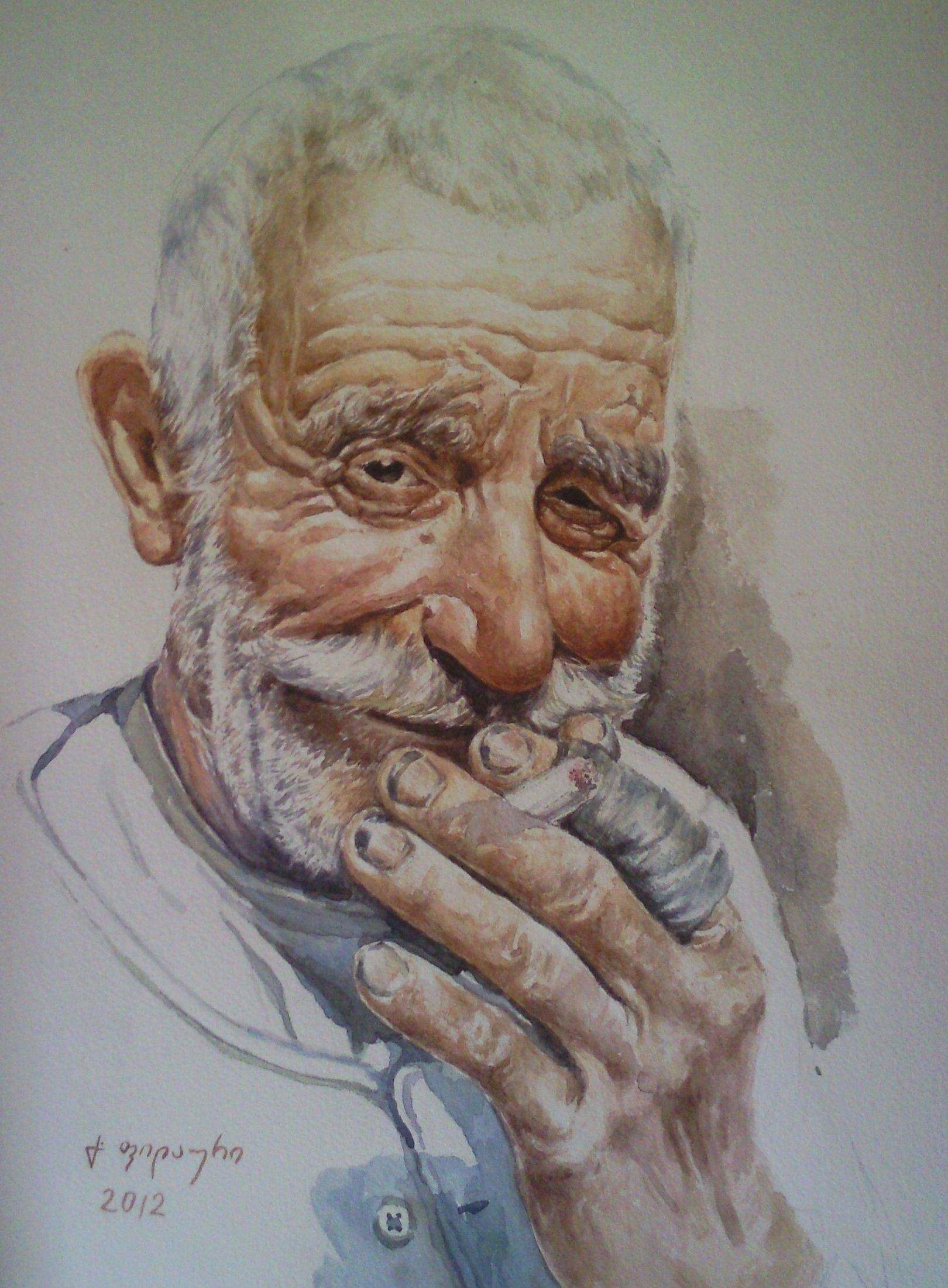 Создаем живописный портрет пожилого человека. Портрет старика. Старик акварель. Портреты пожилых людей. Портрет дедушки.