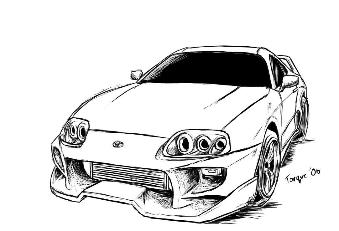 Рисовать toyota supra