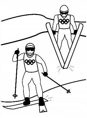 Лыжник раскраска для детей