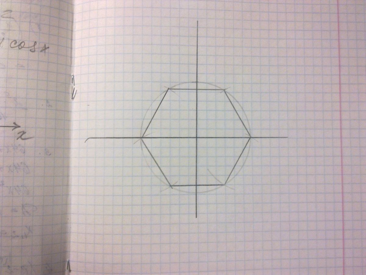 Как нарисовать шестиугольник в тетради в клетку