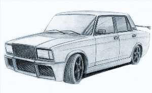Рисунки для срисовки машины Жигули
