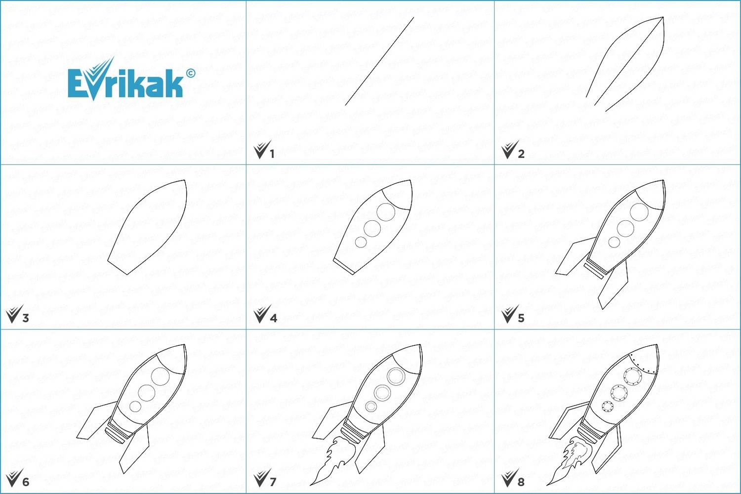 Как нарисовать ракету для детей 4 5