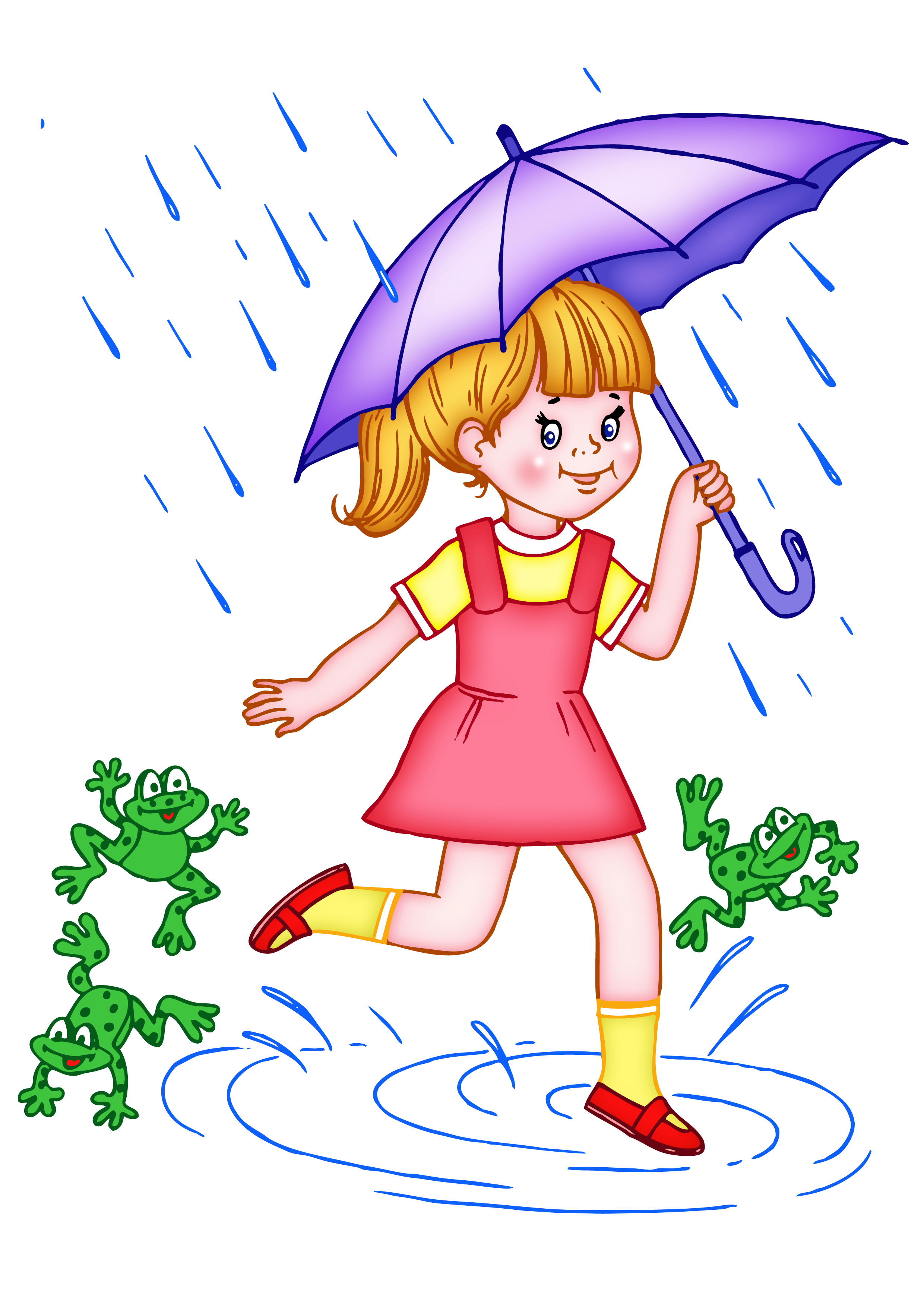 Девочка с зонтиком. Девочка под зонтиком. Дождик для детей. Летний рисунок для детей.