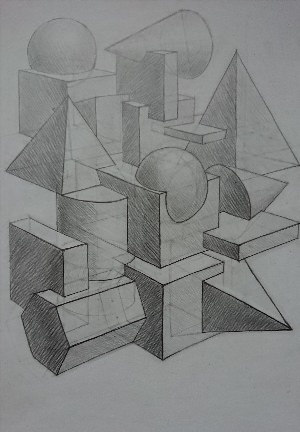 Рисунок композиция из геометрических фигур