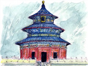 Китайский храм рисунок