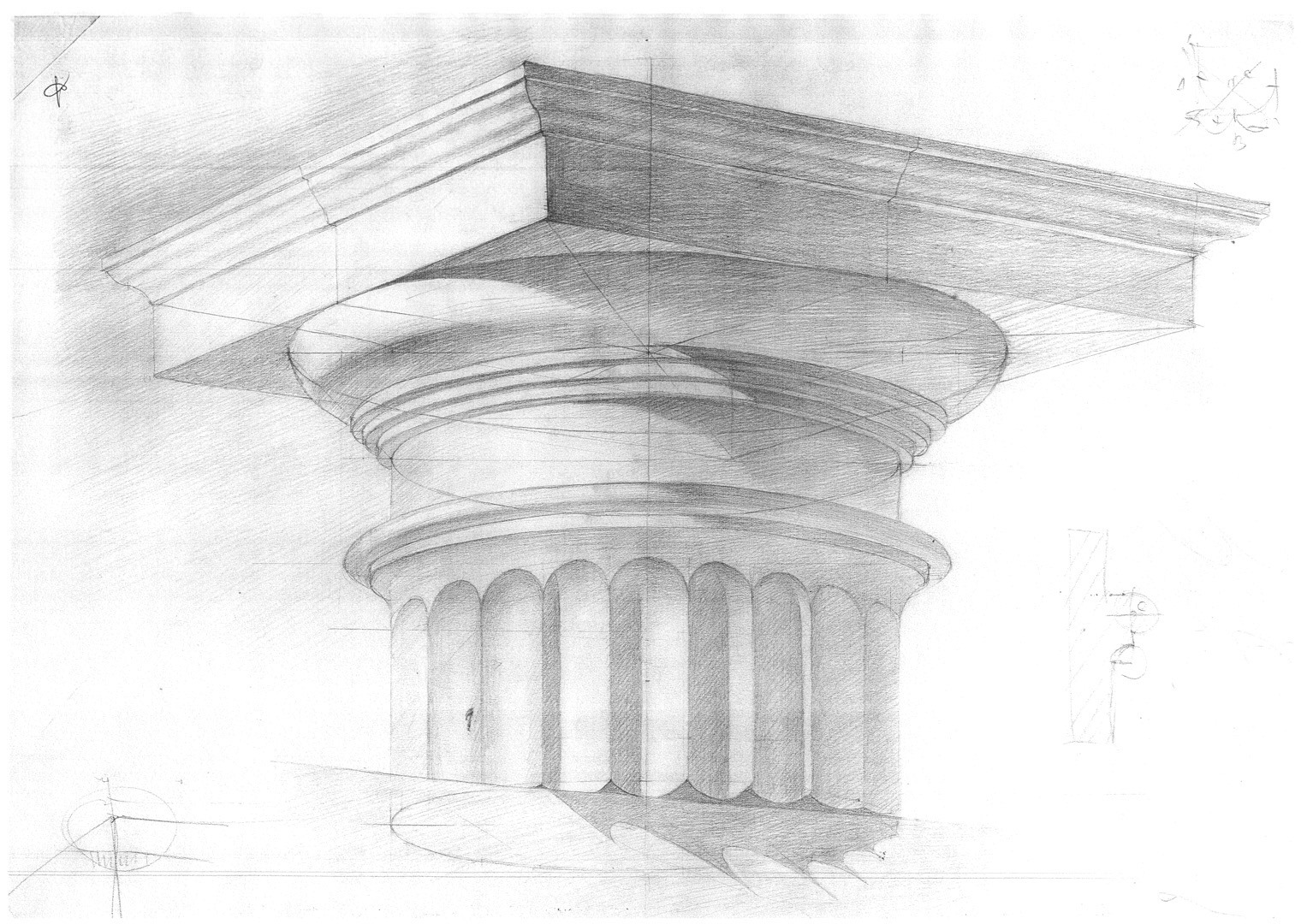 Дорическая колонна рисунок карандашом