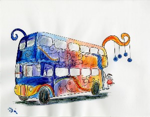 Школьный автобус нарисованный рисунок