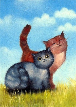 Два кота рисунок