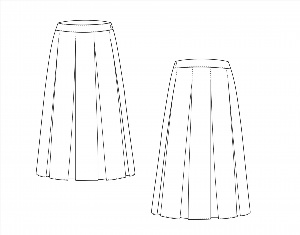 Зарисовка клиньевой юбки