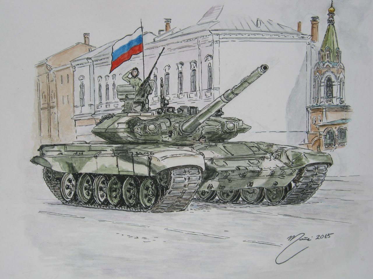 Нарисовать танк т 72