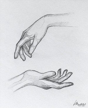 Нарисованная кисть руки