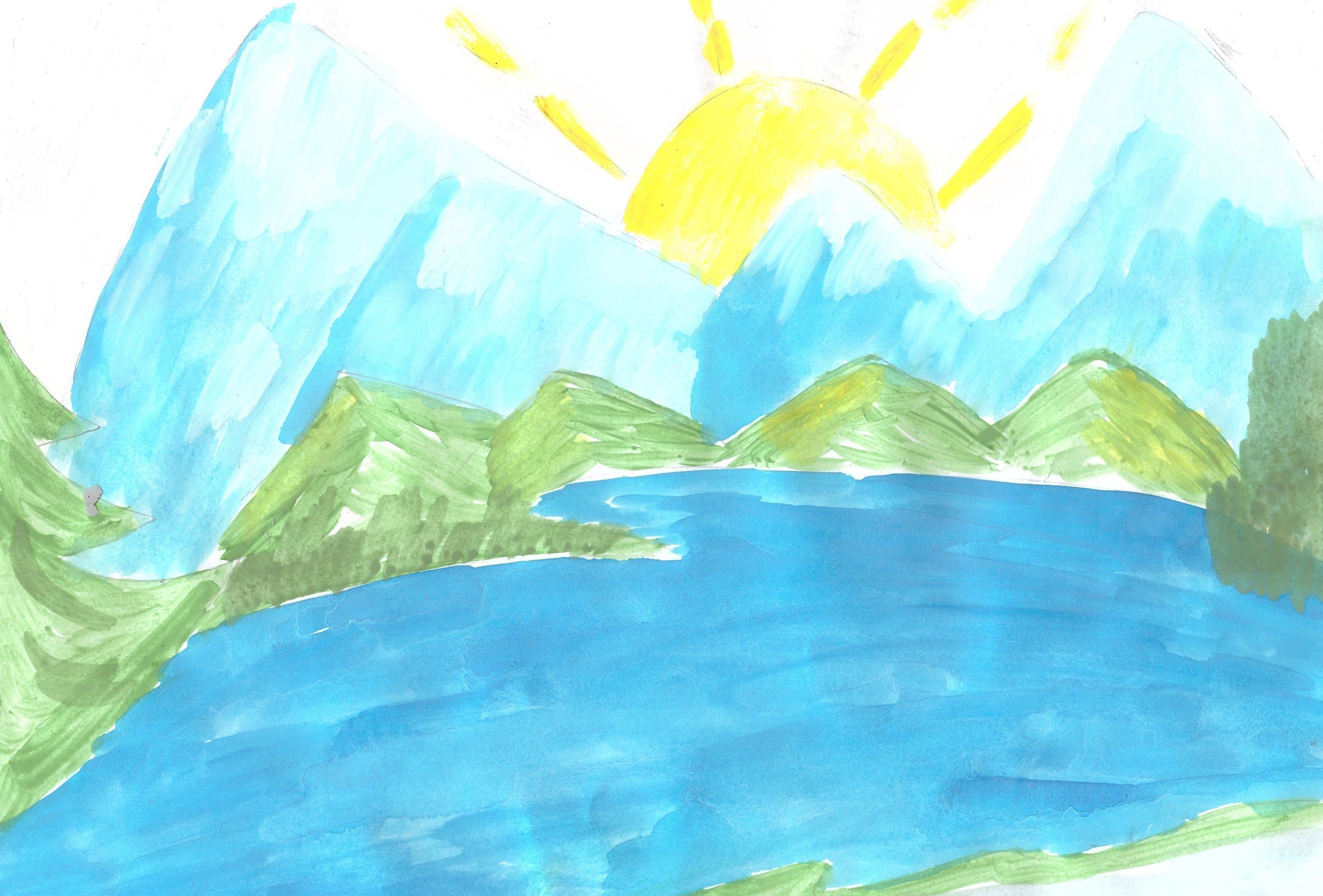 Рисунок реки озера или моря. Рисунок на тему горы. Красота воды детский рисунок. Рисуем горы с детьми. Красота гор рисунок.