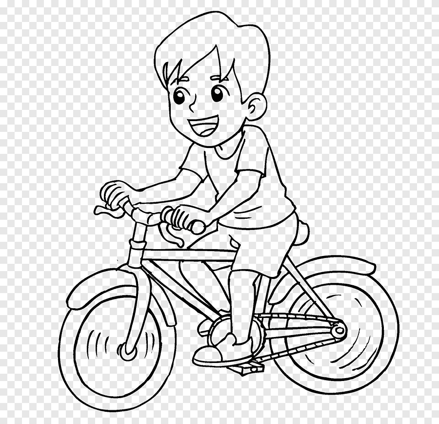 Как нарисовать мальчика на велосипеде карандашом