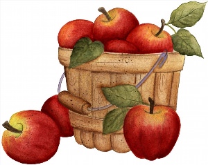 Корзина с яблоками рисунок