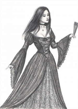 Готический стиль в одежде средневековья рисунок