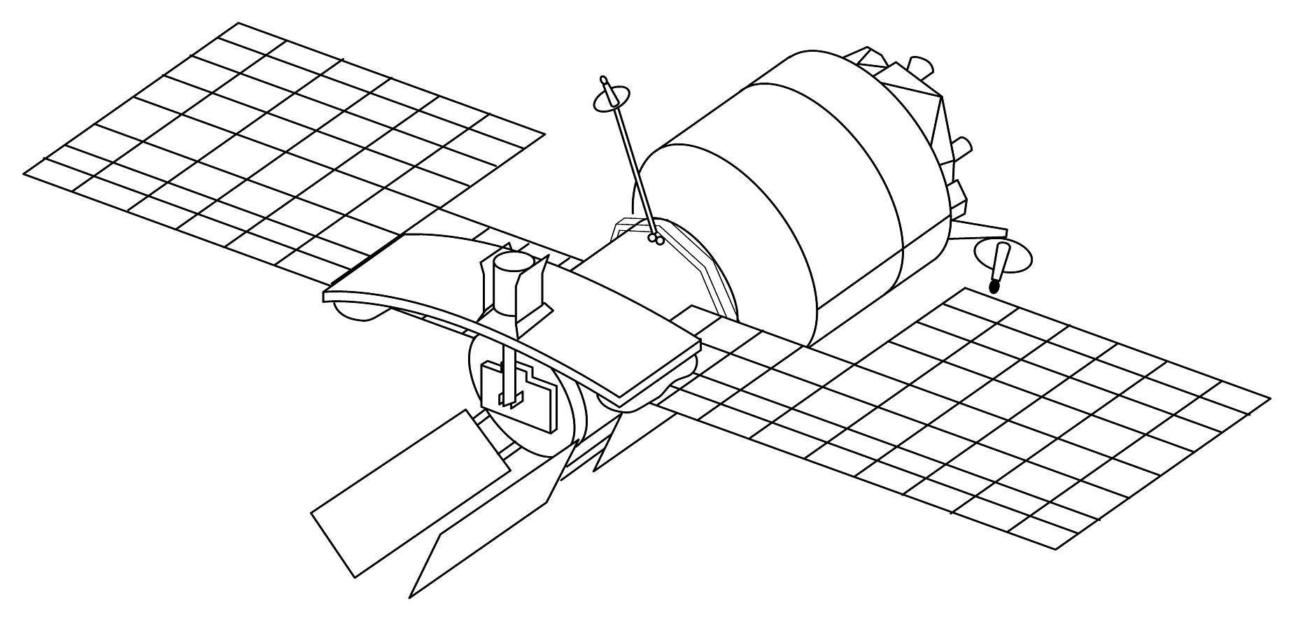 Спутник рисунок карандашом