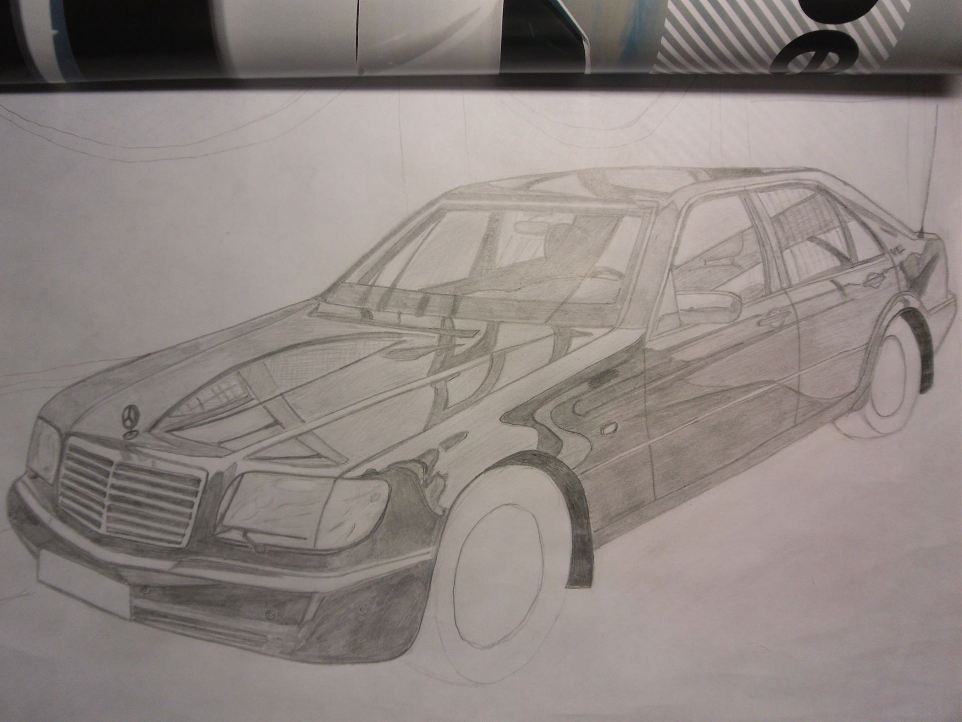 Mercedes w140 рисунок