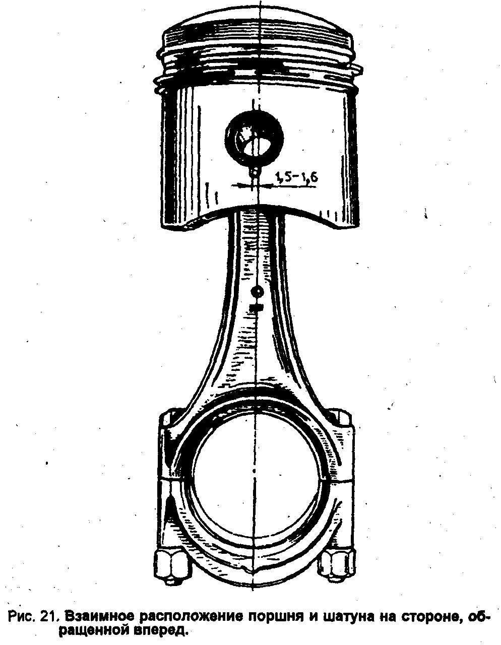 Рисунок поршня с шатуном