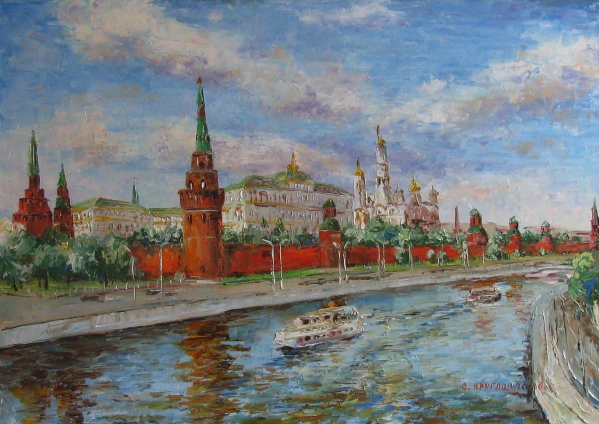 Рисунок на москве реке