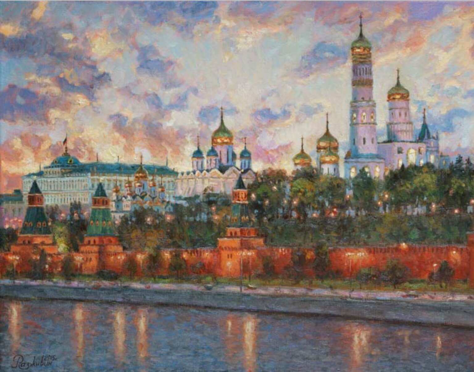 Москва картины фото. Разживин Московский Кремль. Картина Разживина Игоря красная площадь.