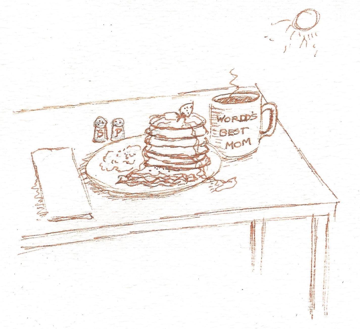 Завтрак рисунок карандашом