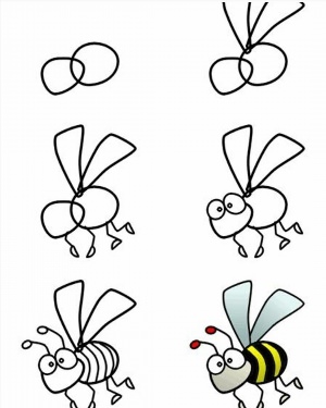 Поэтапное рисование насекомых для детей