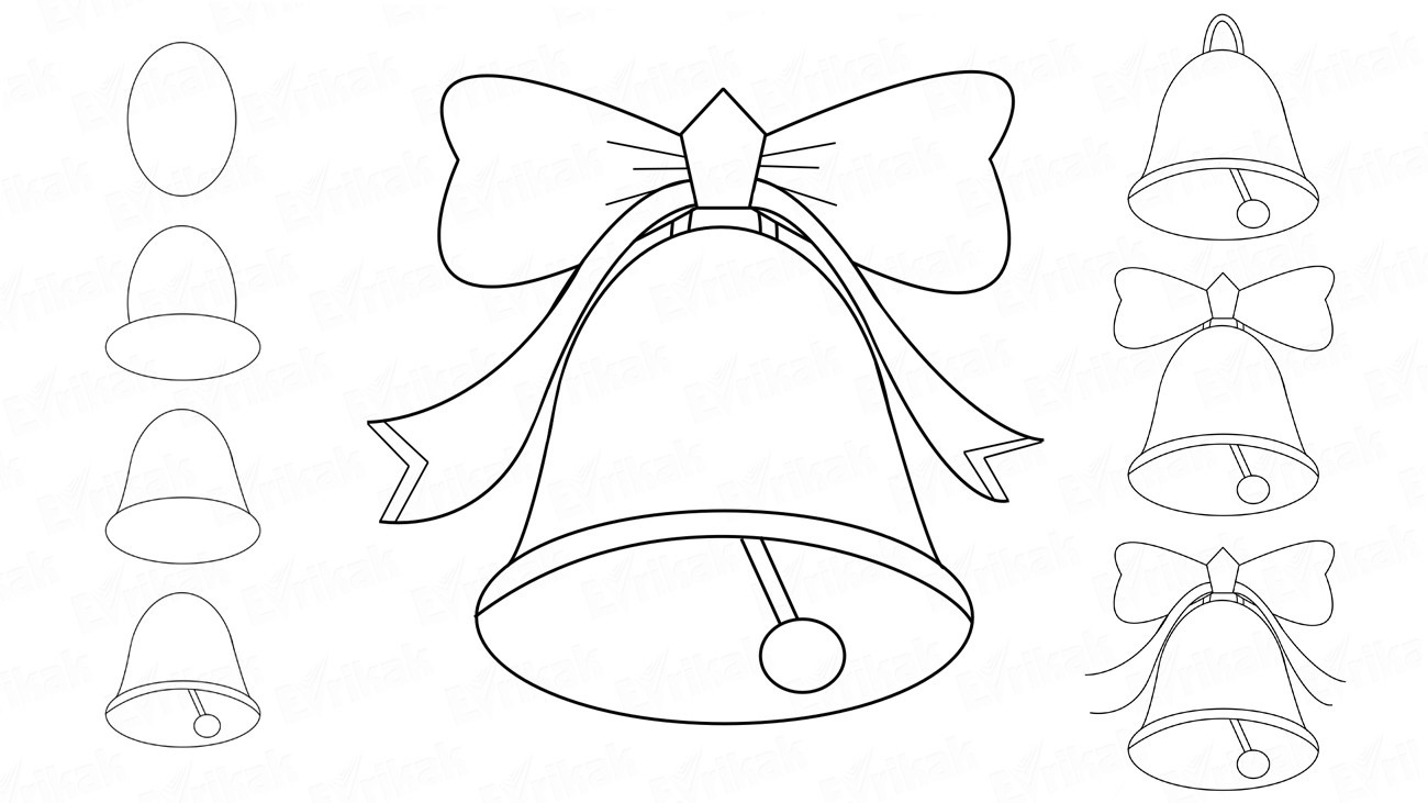 Как красиво нарисовать колокольчик для последнего звонка
