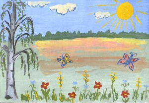 Рисунок лето для детей карандашом