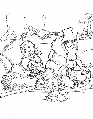 Сказка Морозко раскраска для детей
