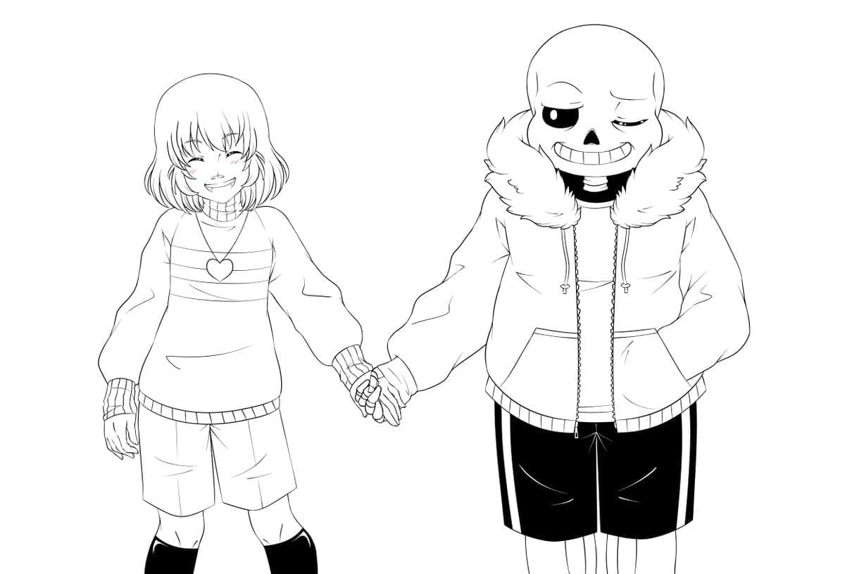 Рисунок санса из undertale