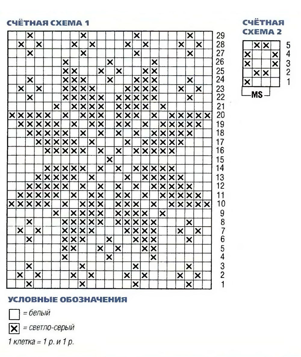 Узор снежинка схема крючком