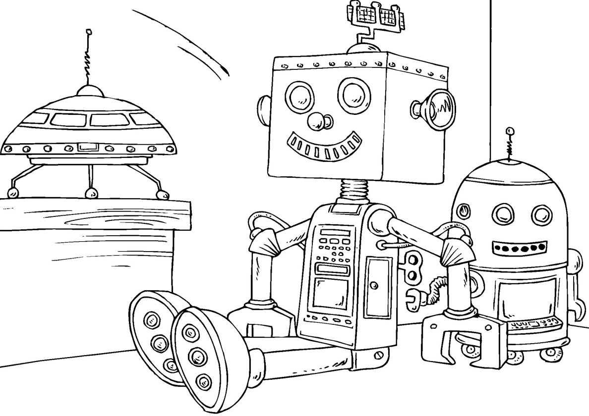 Рисунки роботов для раскрашивания
