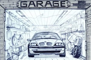 Нарисованный гараж