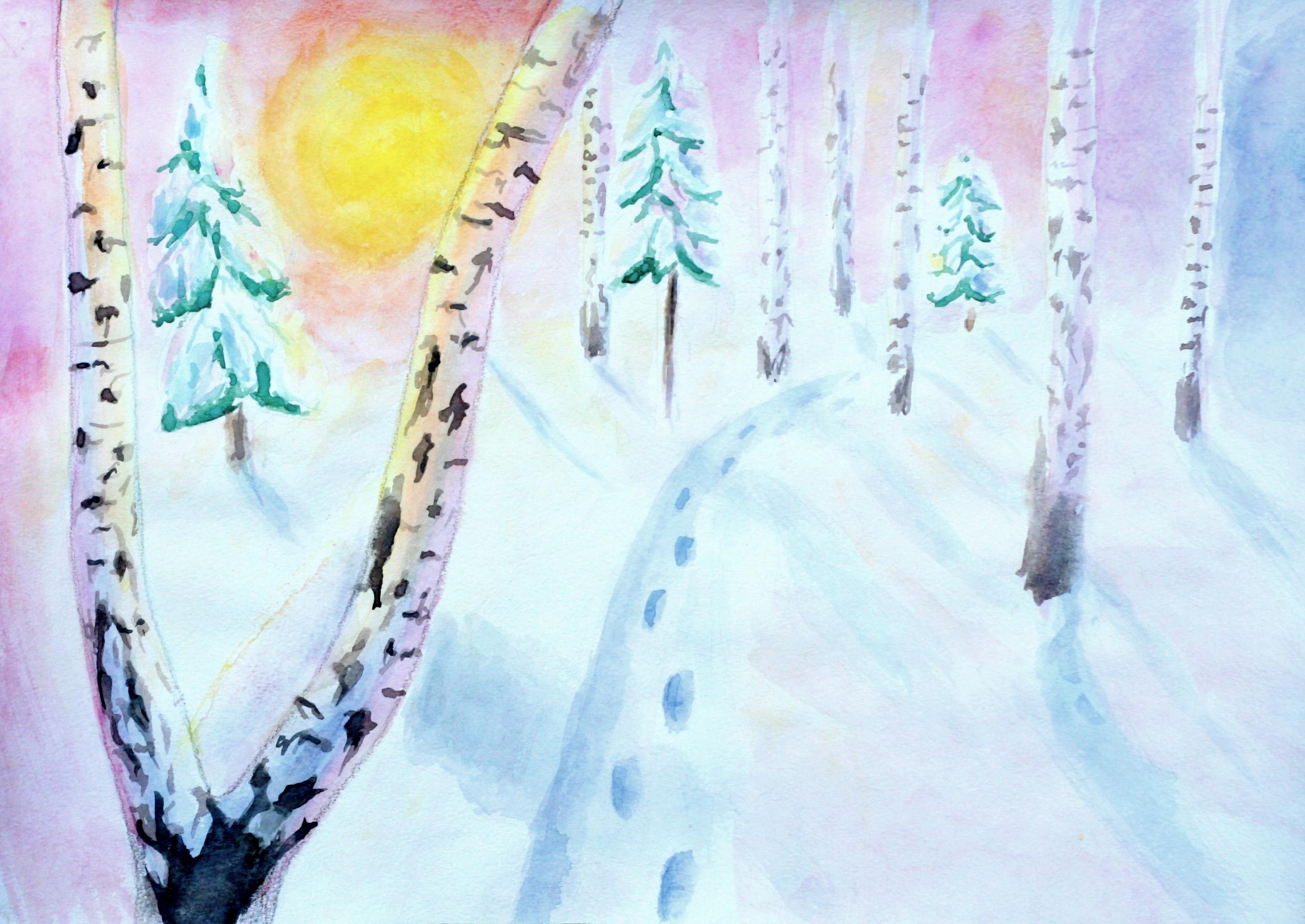 Рисунок к стихотворению зимнее. Детские рисунки на тему зимнее утро. Рисунок красота зимы. Рисунок на тему пороша. Зимнее утро рисунок.