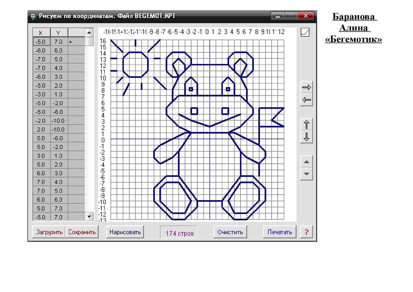 Рисунок по координатам программа