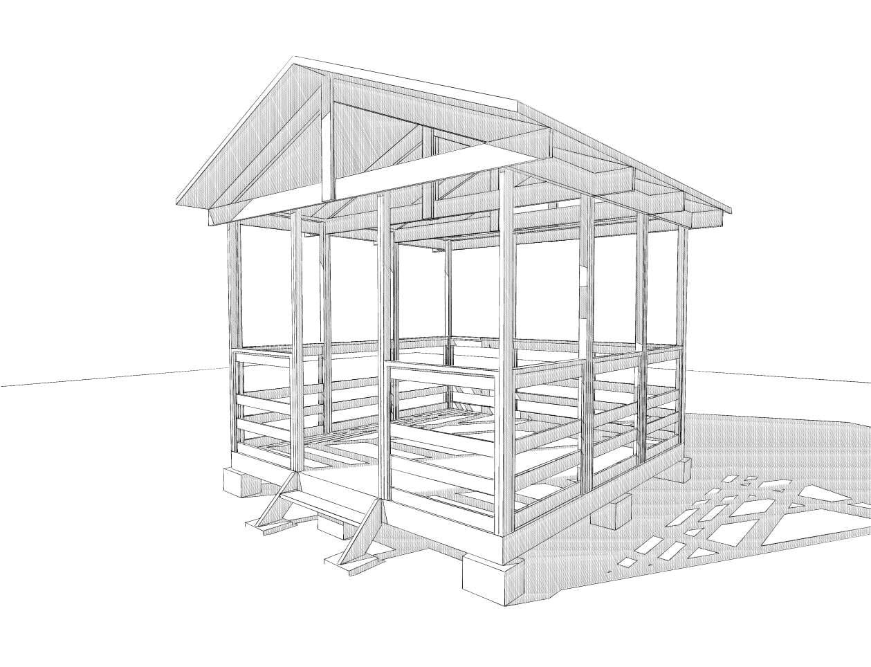 Схема деревянной беседки