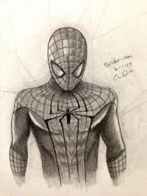Человек паук рисунок карандашом поэтапно