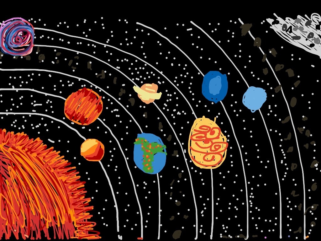 Солнечную систему нарисовать карандашом