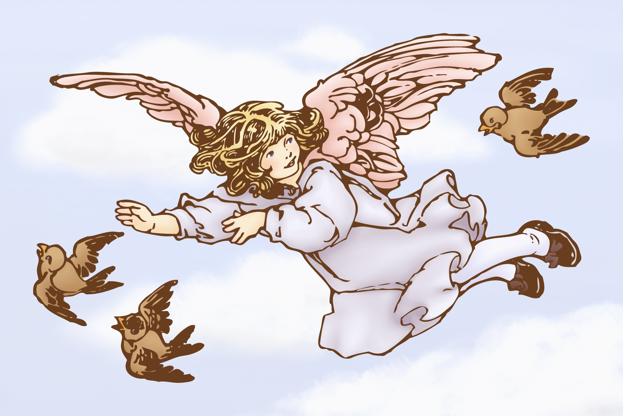 Летать картинки для детей. Ангелы летают. Ангел рисунок. Ангелочек с крыльями. Ангелочек в полете.
